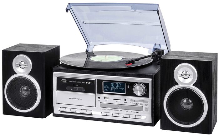Trevi TT 1072 DAB nostalgische stereo-installatie met DAB+ ZWART