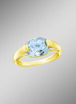 Moderne damesring met blauwe topaas 