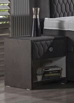 Nachtkastje, lade met quilten GRIJS