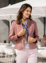 Kort jasje van imitatiesu&egrave;de 