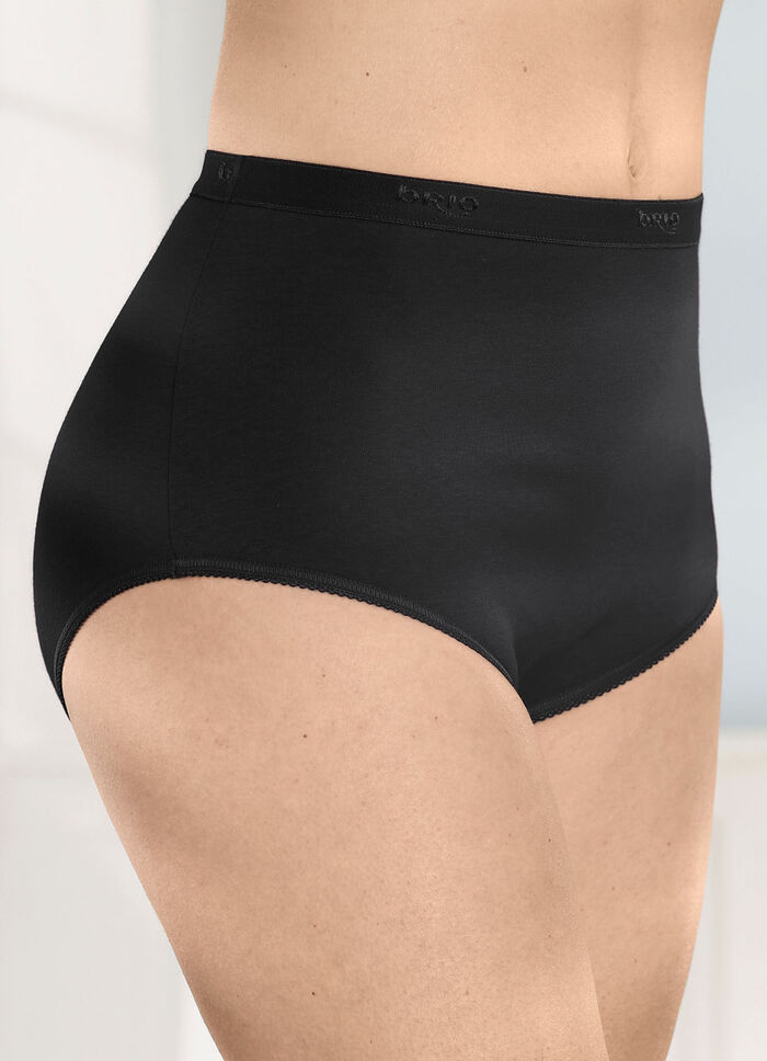 brio lingerie vijf-pack slips met elastische boorden 3X ROOD, 2X ZWART