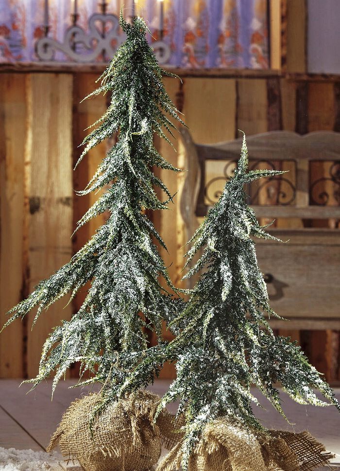 Kerstbomen in een jute zak 