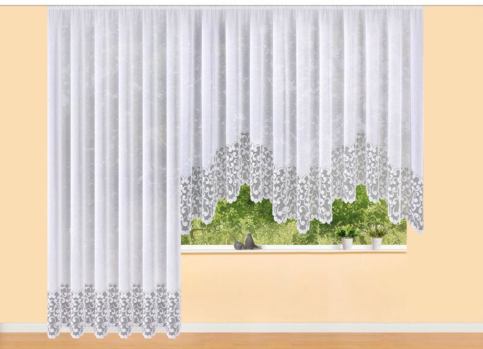 Hemels booggordijn met universele railband 