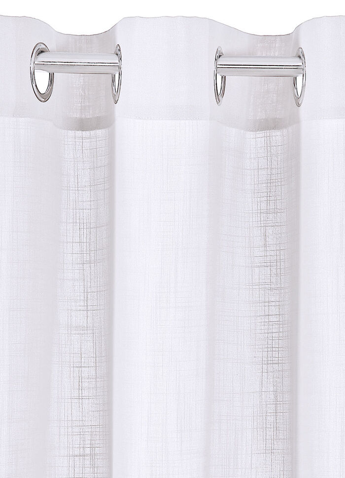 Semi-transparant gordijn in linnenlook WIT