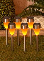 Solarstekkers met flikkereffect, set van 6 
