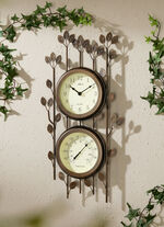 Wandklok op batterijen met thermometer 