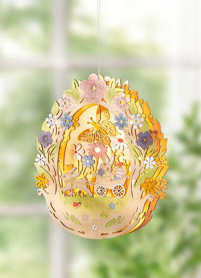 Verlicht houten paasei 