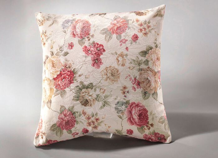 Tafel- en kamerdecoratie met hoogwaardige textielprint ECRU-MULTICOLOR