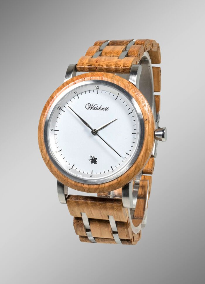 Herenhorloge met houten band van Waidzeit 