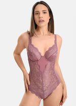 Sassa body met elastisch kant OUDROZE