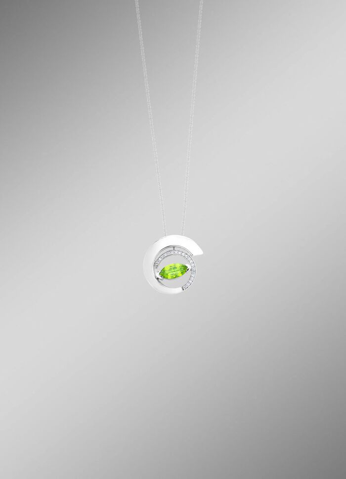 Hanger met echte peridoot en synthetische zirkonia 