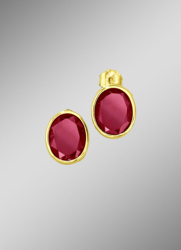 Oorbellen met echte granaat 