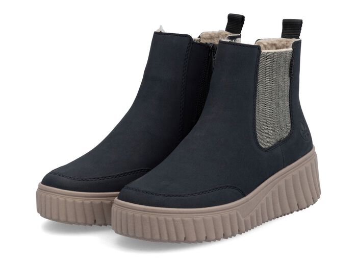 Rieker, trendy dameslaarzen, winterschoenen, met uitneembaar voetbed DONKERBLAUW