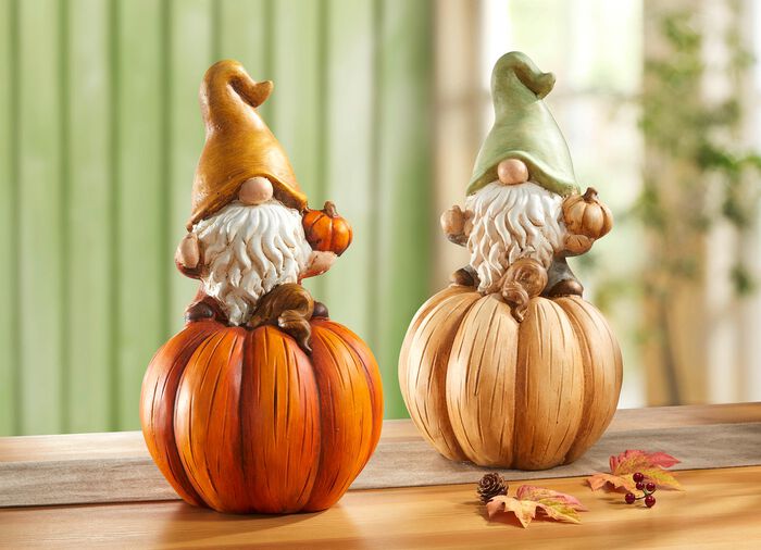 Kabouter op pompoen ORANJE