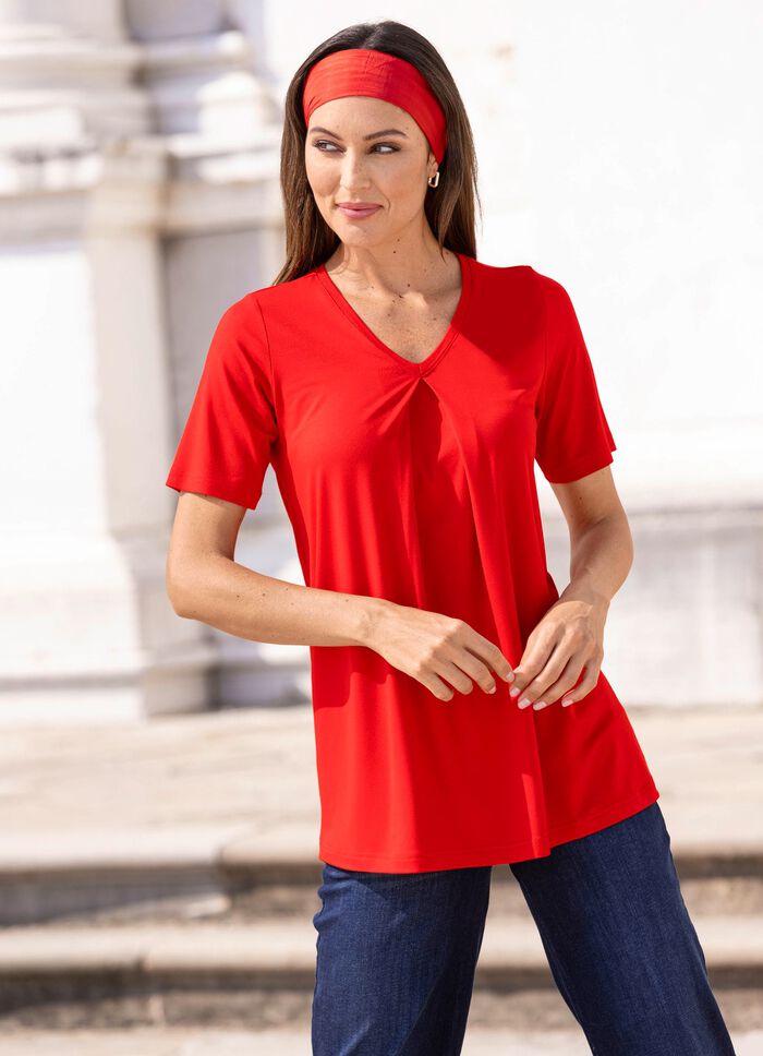 Overhemd met boxplooi in 2 kleuren ROOD