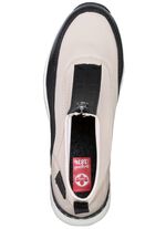 Rieker, stijlvolle dameslaarzen, breedte G, met rits ECRU-ZWART