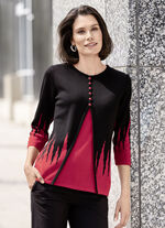 Trui met twinset-look ZWART-ROOD