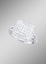 Damesring met diamanten en baguette-diamanten 