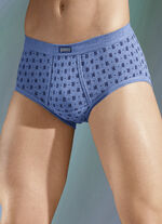 Set van vier slips van fijne ribstof met meerkleurige print 