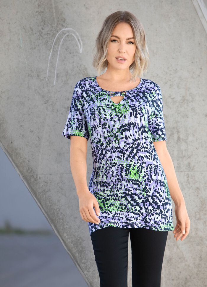 Shirt met bijzondere halslijnverwerking 