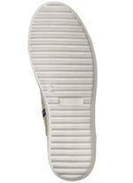 ELENA EDEN veterlaarsje van nubuckleer, met leren applicatie PISTACHE