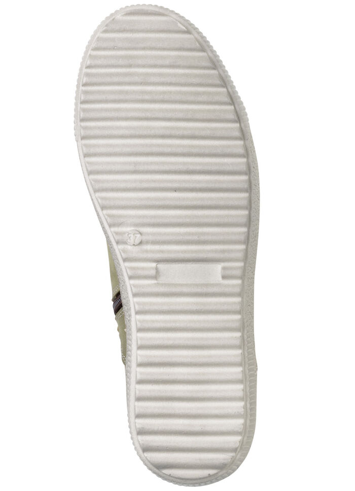 ELENA EDEN veterlaarsje van nubuckleer, met leren applicatie PISTACHE