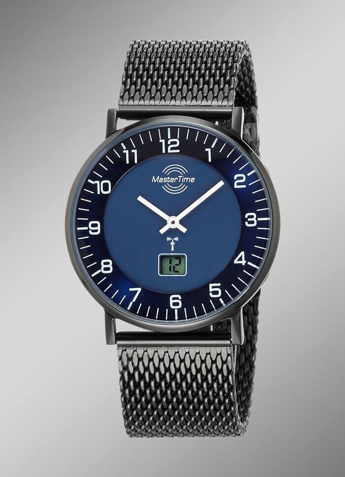 Master Time radiogestuurd herenhorloge met roestvrijstalen band 