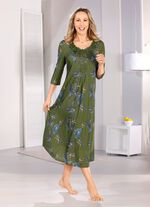 Laurina nachthemd, enkellang met rijkelijk motiefkant 