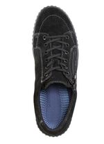 Veterschoen van hoogwaardig rundsu&egrave;deleer ZWART