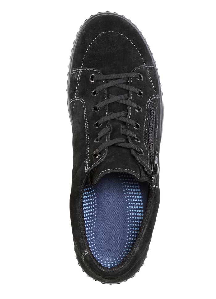 Veterschoen van hoogwaardig rundsu&egrave;deleer ZWART