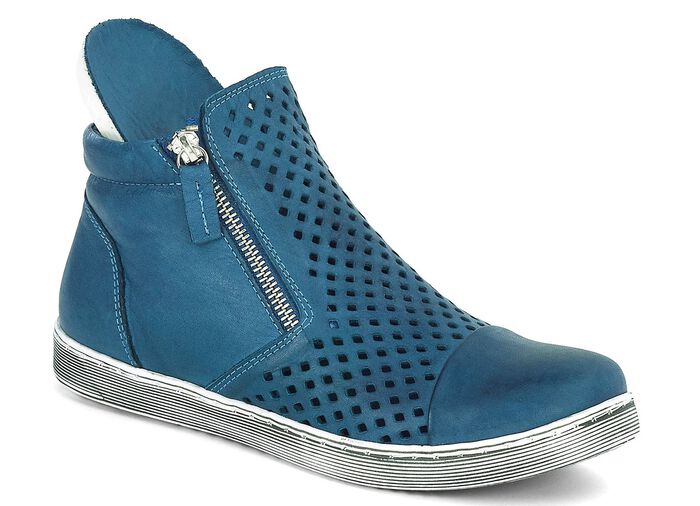 Andrea Conti, zomer enkellaarsjes voor dames, met uitneembaar voetbed JEANS