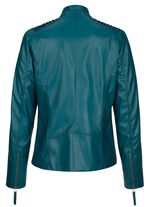 Kunstleren blazer met bies 