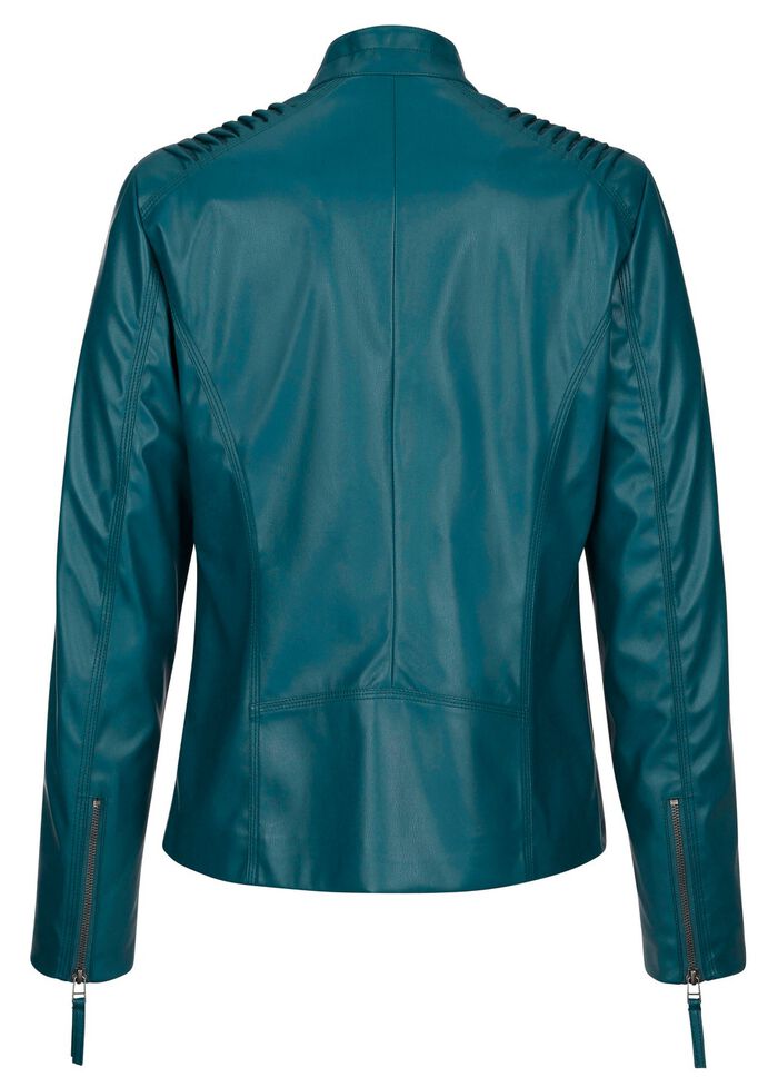 Kunstleren blazer met bies 