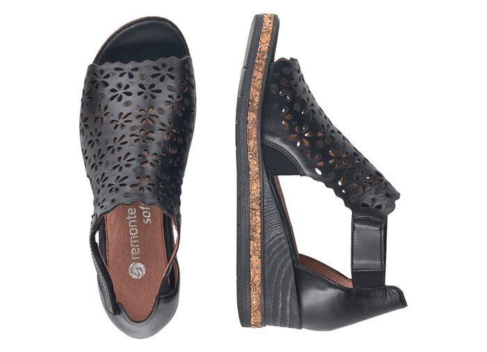 Sandaal met klittenbandsluiting ZWART