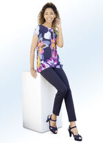 Broek met trendy beensplitten MARINE