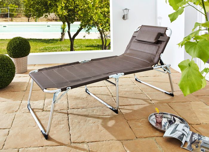 XXL tuinligstoel met 4-voudig verstelbaar hoofdgedeelte 