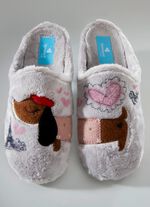 Pantoffel met rubberen buitenzool 