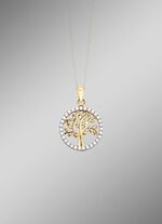 Levensboom hanger met zirkonia 