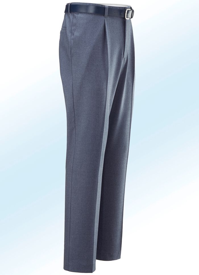 Gem&ecirc;leerde broek in 4 kleuren met plooien 