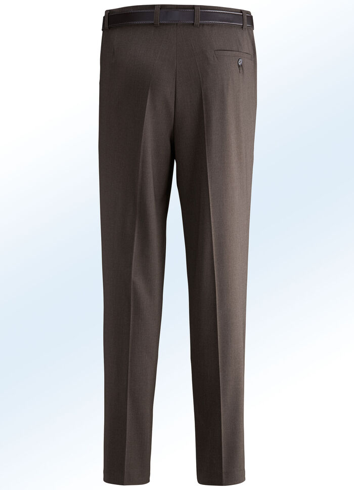 Broek met elastische tailleband inzetstukken in 4 kleuren GEVLEKT TABAKSBRUIN