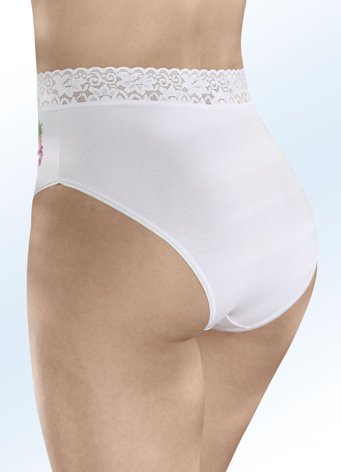 Set van drie slipjes met bloemenprint 