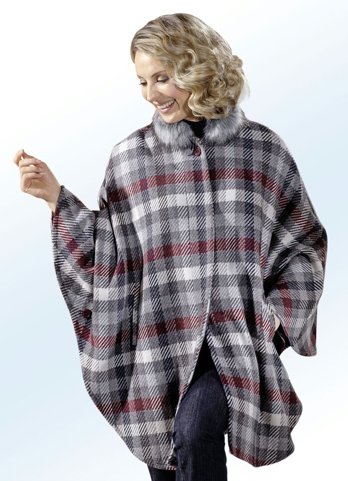 Cape met markant ruitmotief 