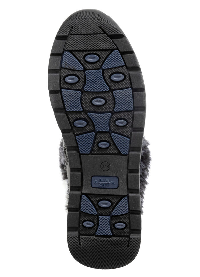 Caprice, gevoerde dames enkellaarsjes, winterschoenen, breedte H, met uitneembaar voetbed ZWART