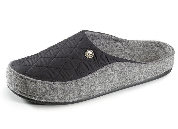 Pantoffel met anatomisch gevormd voetbed ZWART-GRIJS