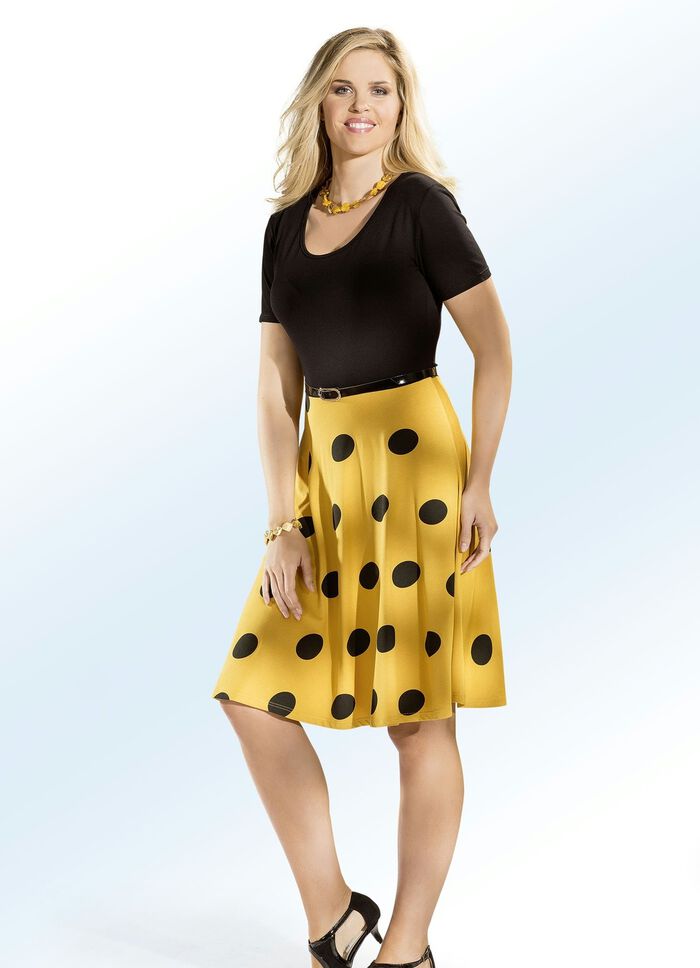 Jurk met trendy stippenmotief met riem 