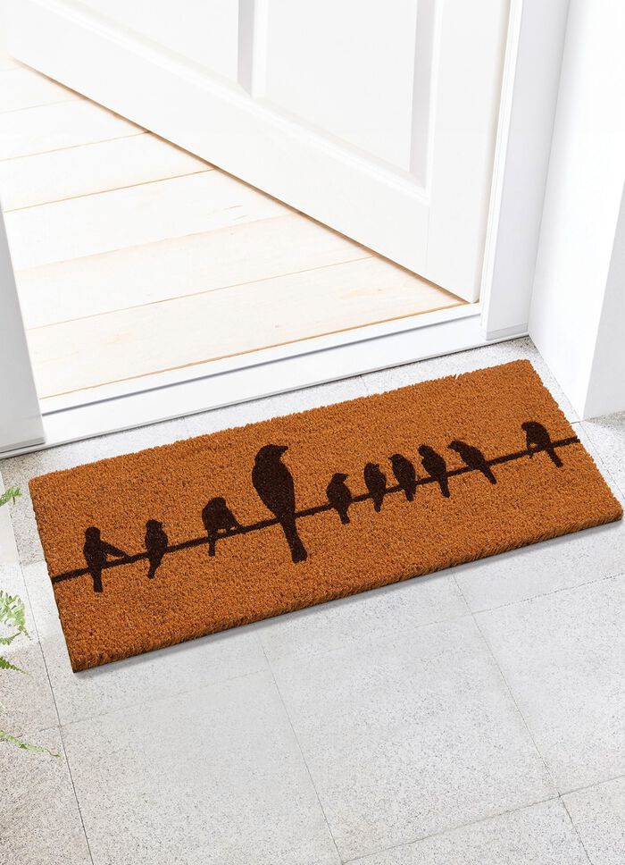 Deurmat met anti-slip rubberen achterkant BRUIN