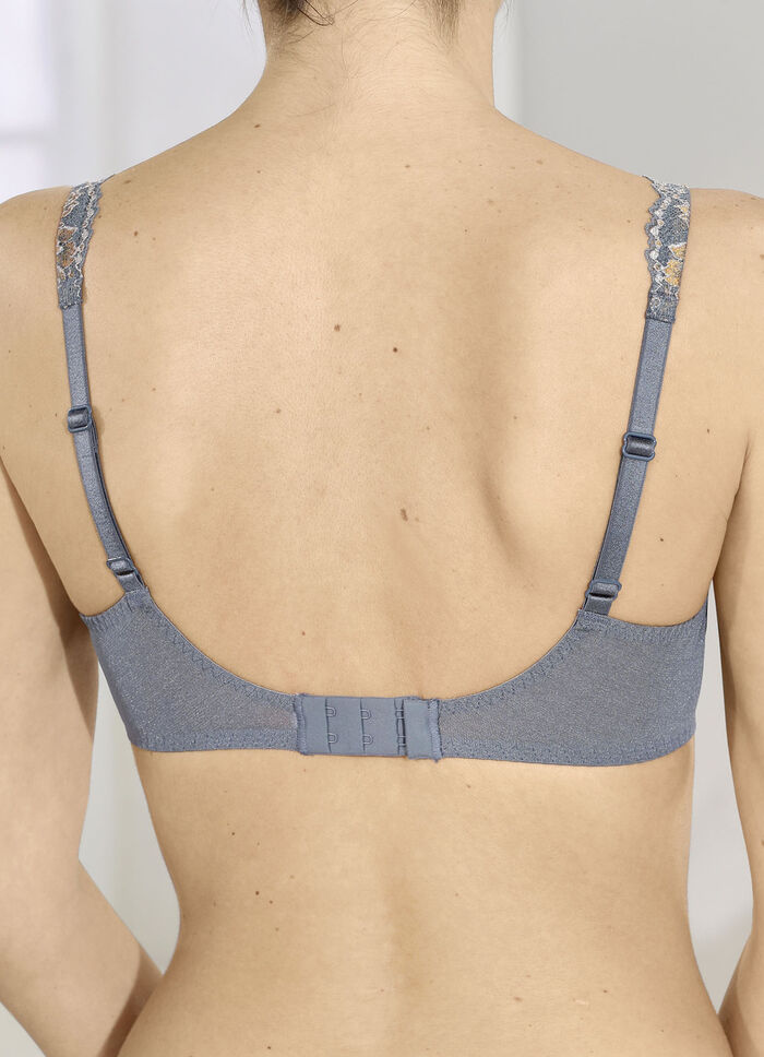 Roze Faia beugelbh met geborduurde elastische kant 