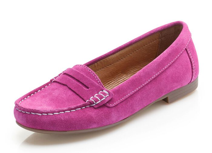 Mocassinloafers met leren voering ROZE