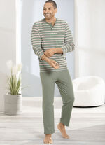 Two-pack pyjama met knoopsluiting en open manchetten 