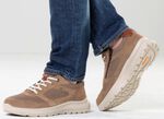 Sportieve heren veterschoenen, breedte H, met uitneembaar voetbed BEIGE